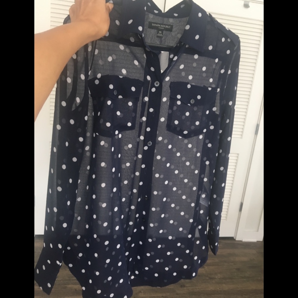 Banana republic collared sheet button up tunic top